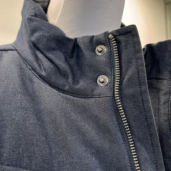Banana Republic cotton denim-like puffer navy blue inside & outside pocket SZ M